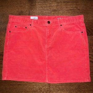 red jean skirt